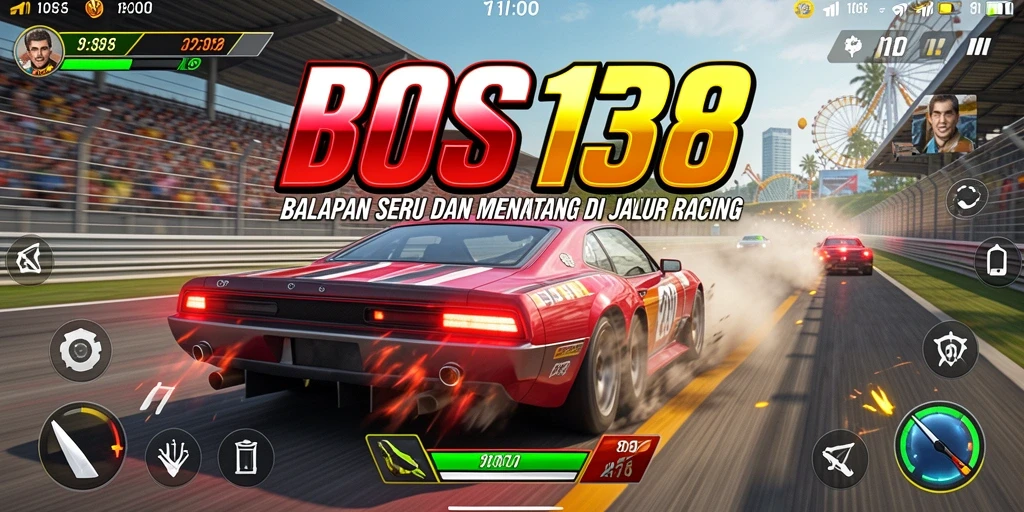 Tampilan gameplay balapan seru di BOS138 dengan kendaraan yang menakjubkan.