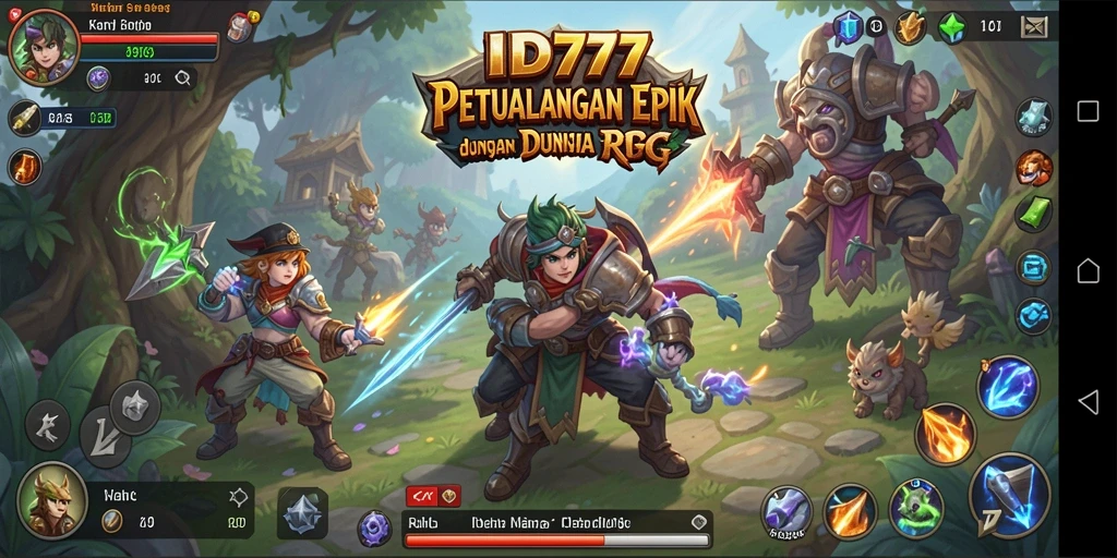 Tampilan gameplay ID777 yang mengasyikkan dengan pertempuran strategis.