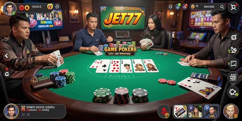 Gameplay JET77 yang seru dengan aksi poker mendebarkan.