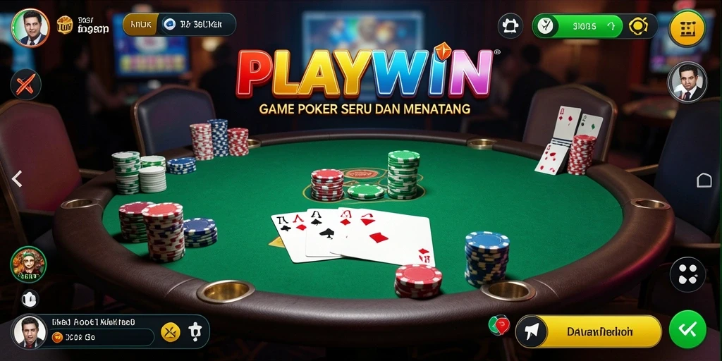Tampilan gameplay Poker yang menarik di PLAYWIN.