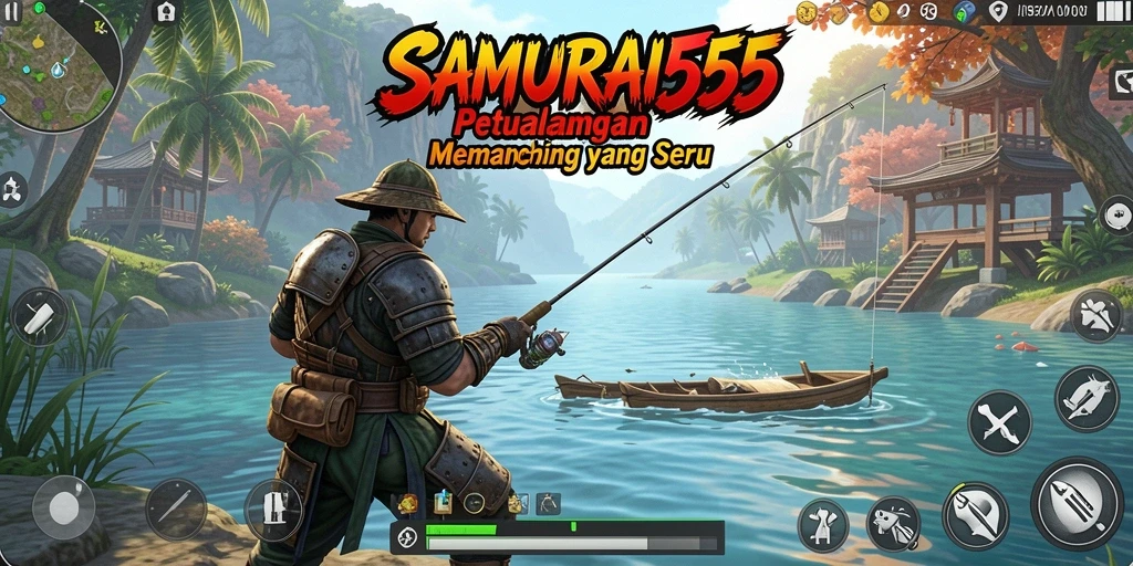 Gameplay menarik dalam SAMURAI555 yang menunjukkan momen menangkap ikan.