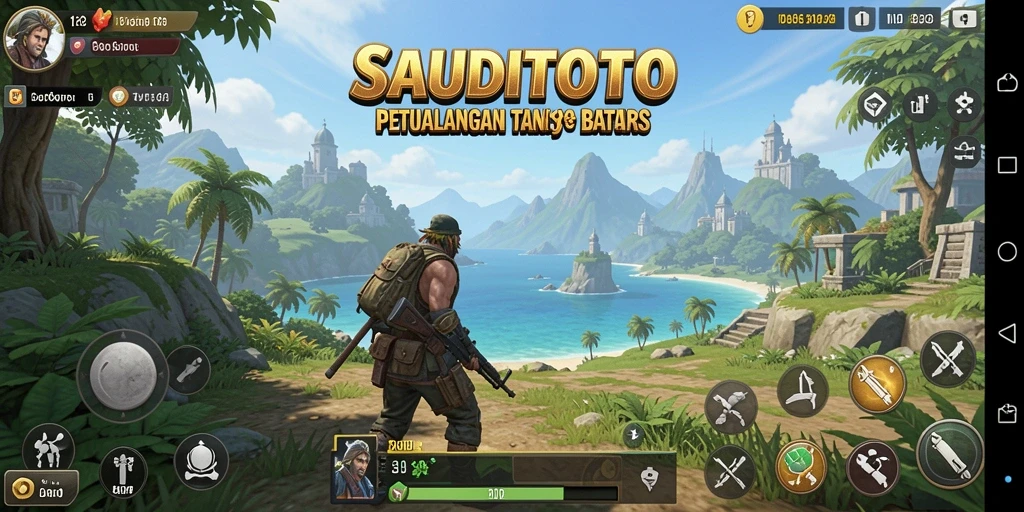 Screenshot gameplay SAUDITOTO yang menampilkan eksplorasi dunia terbuka.